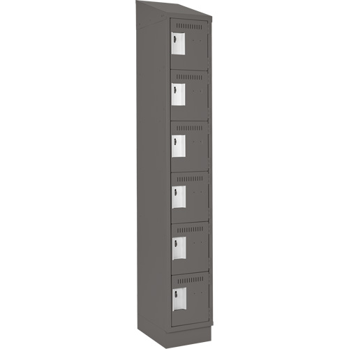 Petits casiers Clean Line, 6 niveaux, 12" x 18" x 82", Acier, Charbon, Rivet (assembl&eacute;) The Estey Group