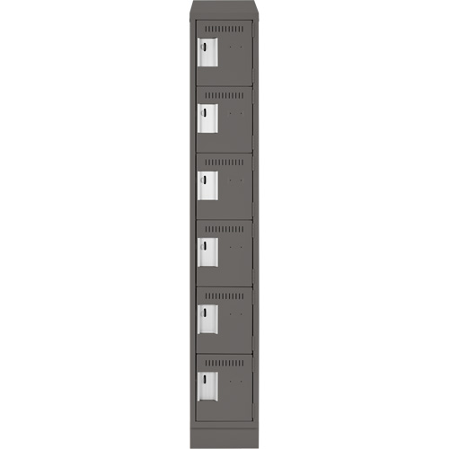 Petits casiers Clean Line, 6 niveaux, 12" x 18" x 82", Acier, Charbon, Rivet (assembl&eacute;) The Estey Group