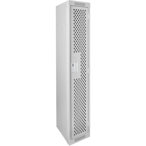 Clean Line Lockers, 12" x 12" x 72", Steel, Grey, Rivet (Assembled), Perforated The Estey Group