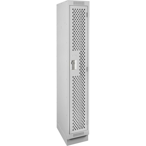 Casiers Clean Line, 12" x 15" x 76", Acier, Gris, Rivet (assembl&eacute;), Perfor&eacute; The Estey Group