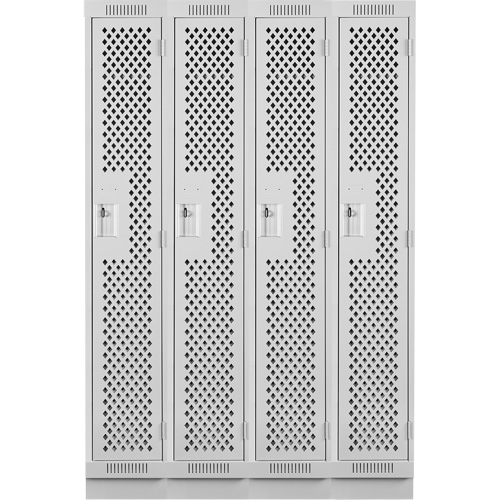 Casiers Clean Line, Bloc de 4, 48" x 15" x 76", Acier, Gris, Rivet (assembl&eacute;), Perfor&eacute; The Estey Group