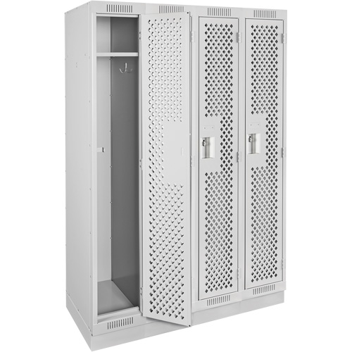 Casiers Clean Line, Bloc de 4, 48" x 15" x 76", Acier, Gris, Rivet (assembl&eacute;), Perfor&eacute; The Estey Group