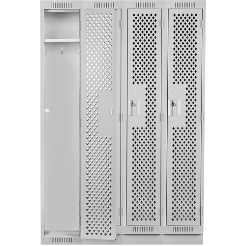 Casiers Clean Line, Bloc de 4, 48" x 15" x 76", Acier, Gris, Rivet (assembl&eacute;), Perfor&eacute; The Estey Group