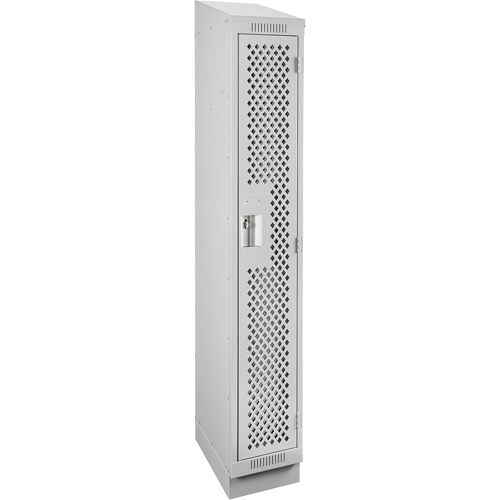 Casiers Clean Line, 12" x 15" x 82", Acier, Gris, Rivet (assembl&eacute;), Perfor&eacute; The Estey Group