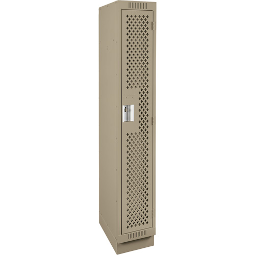 Clean Line Lockers, 12" x 15" x 76", Steel, Beige, Rivet (Assembled), Perforated The Estey Group