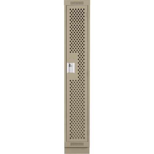 Clean Line Lockers, 12" x 15" x 76", Steel, Beige, Rivet (Assembled), Perforated The Estey Group