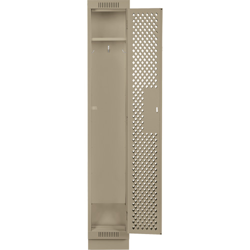 Clean Line Lockers, 12" x 15" x 76", Steel, Beige, Rivet (Assembled), Perforated The Estey Group