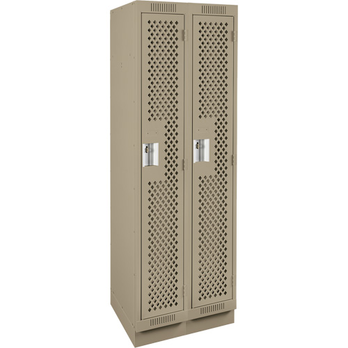 Casiers Clean Line, Bloc de 2, 24" x 15" x 76", Acier, Beige, Rivet (assembl&eacute;), Perfor&eacute; The Estey Group