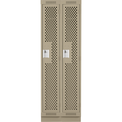 Casiers Clean Line, Bloc de 2, 24" x 15" x 76", Acier, Beige, Rivet (assembl&eacute;), Perfor&eacute; The Estey Group