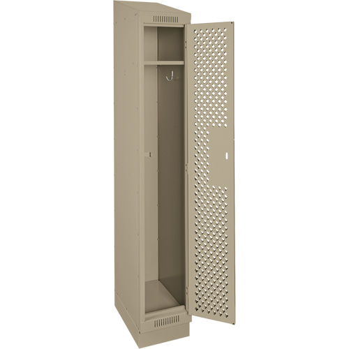 Clean Line Lockers, 12" x 18" x 82", Steel, Beige, Rivet (Assembled), Perforated The Estey Group