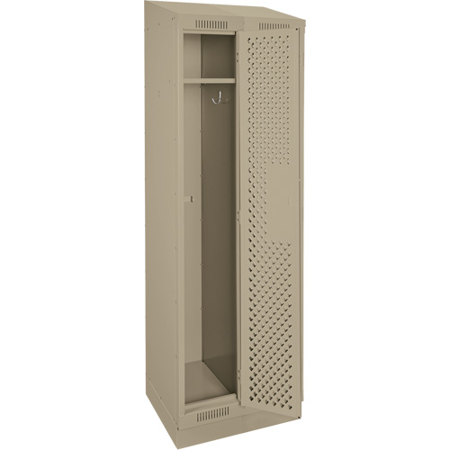 Clean Line Lockers, Bank of 2, 24" x 18" x 82", Steel, Beige, Rivet (Assembled), Perforated The Estey Group