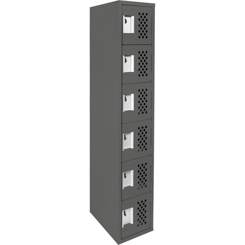 Assembled Lockerettes Clean Line Perforated Economy Lockers, 6 -tier, 18" x 72" x 12", Steel The Estey Group