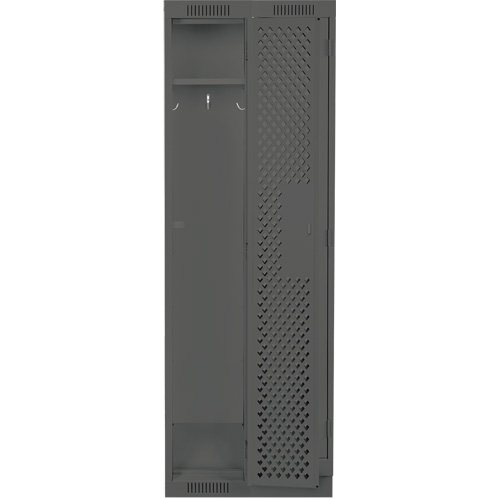 Clean Line Lockers, Bank of 2, 24" x 15" x 76", Steel, Charcoal, Rivet (Assembled), Perforated The Estey Group
