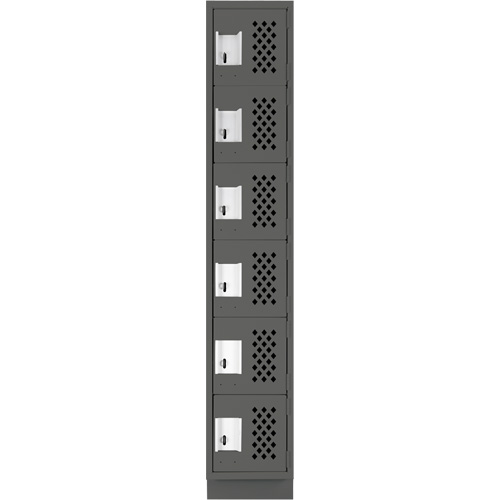 Clean-Line Perforated Lockerette, 6 -tier, 12" x 72" x 12", Steel The Estey Group