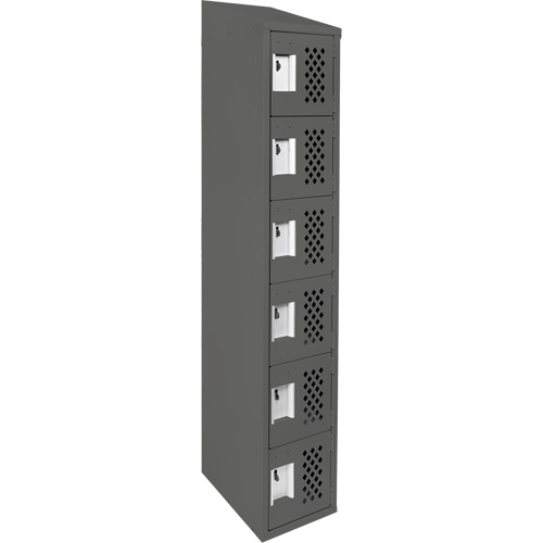 Assembled Lockerettes Clean Line Perforated Economy Lockers, 6 -tier, 18" x 72" x 12", Steel The Estey Group
