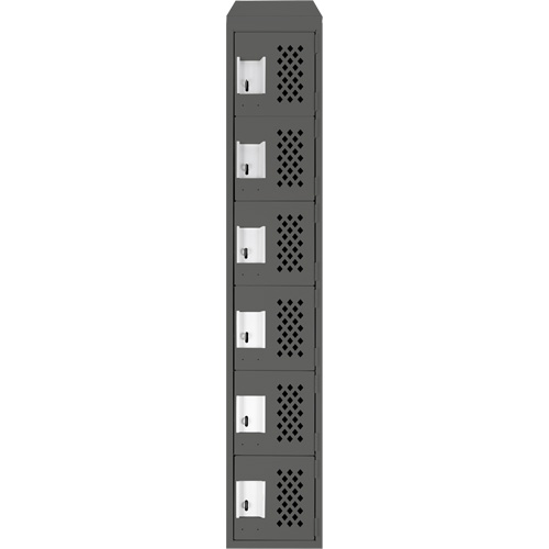 Assembled Lockerettes Clean Line Perforated Economy Lockers, 6 -tier, 18" x 72" x 12", Steel The Estey Group