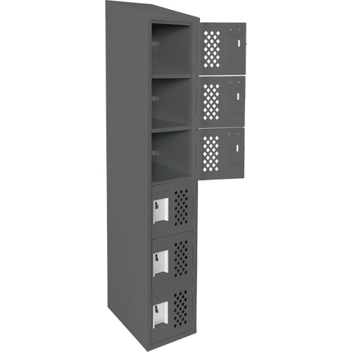 Assembled Lockerettes Clean Line Perforated Economy Lockers, 6 -tier, 18" x 72" x 12", Steel The Estey Group