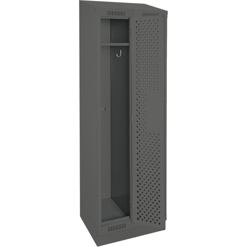 Clean Line Lockers, Bank of 2, 24" x 18" x 82", Steel, Charcoal, Rivet (Assembled), Perforated The Estey Group