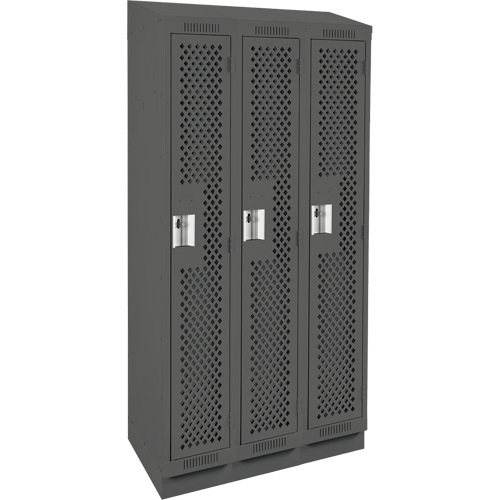 Casiers Clean Line, Bloc de 3, 36" x 15" x 82", Acier, Charbon, Rivet (assembl&eacute;), Perfor&eacute; The Estey Group