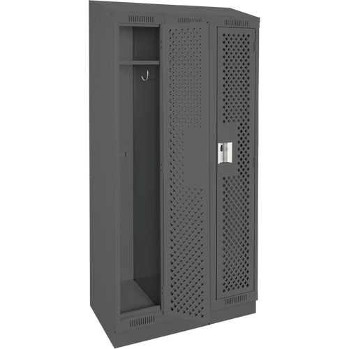 Casiers Clean Line, Bloc de 3, 36" x 15" x 82", Acier, Charbon, Rivet (assembl&eacute;), Perfor&eacute; The Estey Group