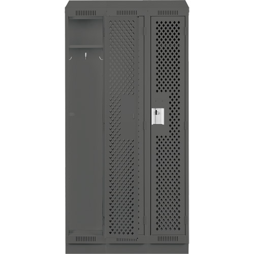 Casiers Clean Line, Bloc de 3, 36" x 15" x 82", Acier, Charbon, Rivet (assembl&eacute;), Perfor&eacute; The Estey Group