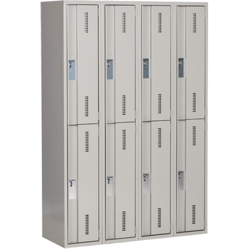 Casiers robustes Concorde, 2 niveaux, Bloc de 4, 48" x 18" x 72", Acier, Gris, Soud&eacute; (assembl&eacute;) The Estey Group