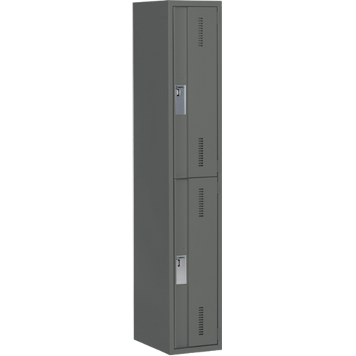 Concorde Heavy-Duty Lockers, 2 -tier, 12" x 18" x 72", Steel, Charcoal, Welded (Assembled) The Estey Group