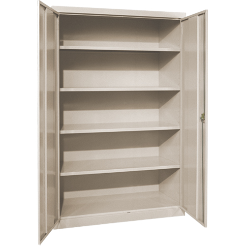 Armoires de rangement Hi-Boy profondes, Acier, 4 Tablettes, 72" h x 36" la x 24" P, Beige The Estey Group