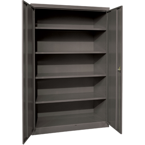 Armoires de rangement Hi-Boy profondes, Acier, 4 Tablettes, 72" h x 36" la x 24" P, Charbon The Estey Group