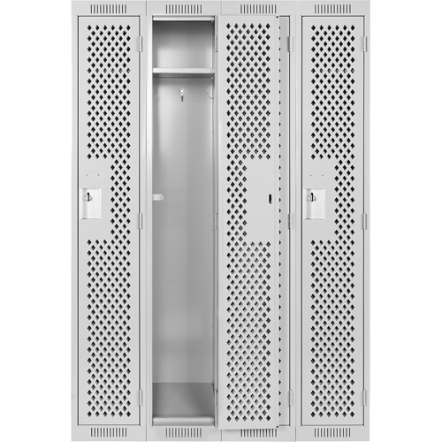 Casiers Clean Line, Bloc de 4, 48" x 15" x 72", Acier, Gris, Rivet (assembl&eacute;), Perfor&eacute; The Estey Group