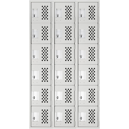 Clean Line Lockerettes, 6 -tier, Bank of 3, 18" x 72" x 12", Steel The Estey Group