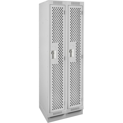Casiers Clean Line, Bloc de 2, 24" x 15" x 76", Acier, Gris, Rivet (assembl&eacute;), Perfor&eacute; The Estey Group