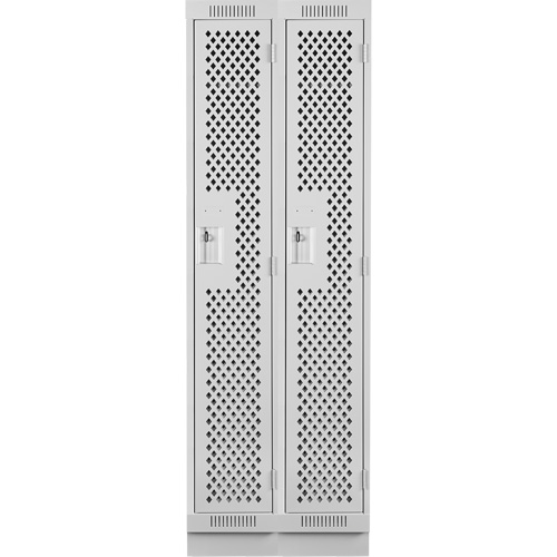 Casiers Clean Line, Bloc de 2, 24" x 15" x 76", Acier, Gris, Rivet (assembl&eacute;), Perfor&eacute; The Estey Group