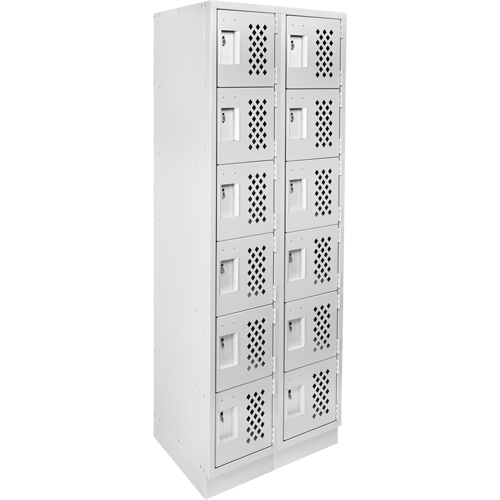 Clean-Line Perforated Lockerette, 6 -tier, Bank of 2, 12" x 72" x 12", Steel The Estey Group