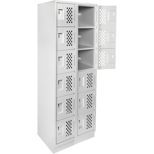 Clean-Line Perforated Lockerette, 6 -tier, Bank of 2, 12" x 72" x 12", Steel The Estey Group