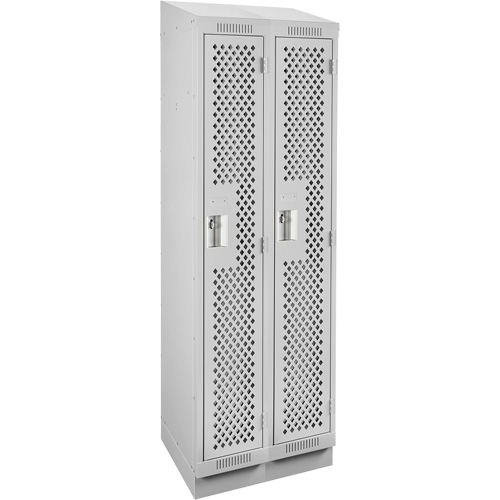 Clean Line Lockers, Bank of 2, 24" x 15" x 82", Steel, Grey, Rivet (Assembled), Perforated The Estey Group