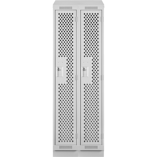 Clean Line Lockers, Bank of 2, 24" x 15" x 82", Steel, Grey, Rivet (Assembled), Perforated The Estey Group