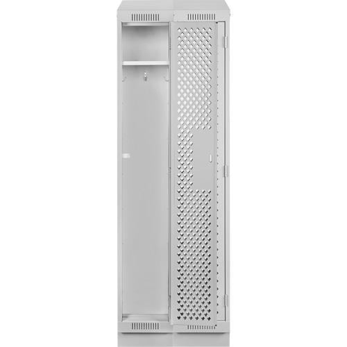Clean Line Lockers, Bank of 2, 24" x 15" x 82", Steel, Grey, Rivet (Assembled), Perforated The Estey Group