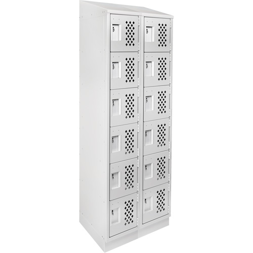 Assembled Lockerettes Clean Line Perforated Economy Lockers, 6 -tier, Bank of 2, 18" x 72" x 12", Steel The Estey Group