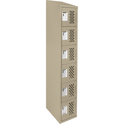 Clean-Line Perforated Lockerette, 6 -tier, 15" x 72" x 12", Steel The Estey Group