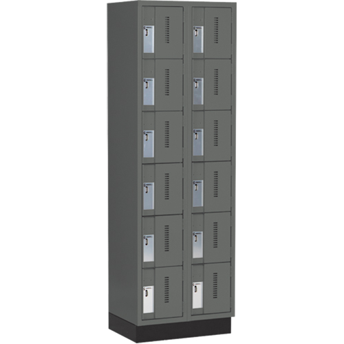 Casiers robustes Concorde, 6 niveaux, Bloc de 2, 24" x 18" x 76", Acier, Charbon, Soud&eacute; (assembl&eacute;) The Estey Group