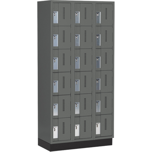 Casiers robustes Concorde, 6 niveaux, Bloc de 3, 36" x 18" x 76", Acier, Charbon, Soud&eacute; (assembl&eacute;) The Estey Group