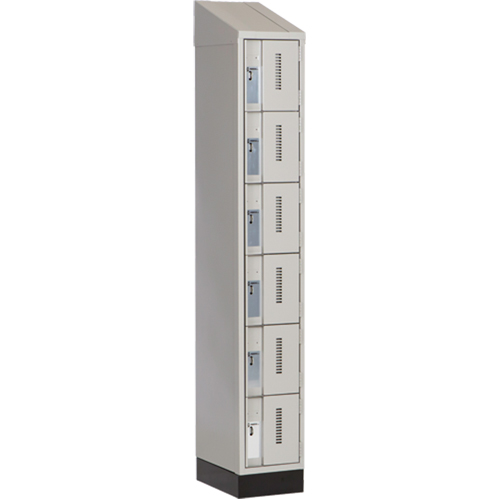 Concorde Heavy-Duty Lockers, 6 -tier, 12" x 18" x 82", Steel, Grey, Welded (Assembled) The Estey Group