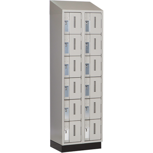 Concorde Heavy-Duty Lockers, 6 -tier, Bank of 2, 24" x 18" x 82", Steel, Grey, Welded (Assembled) The Estey Group