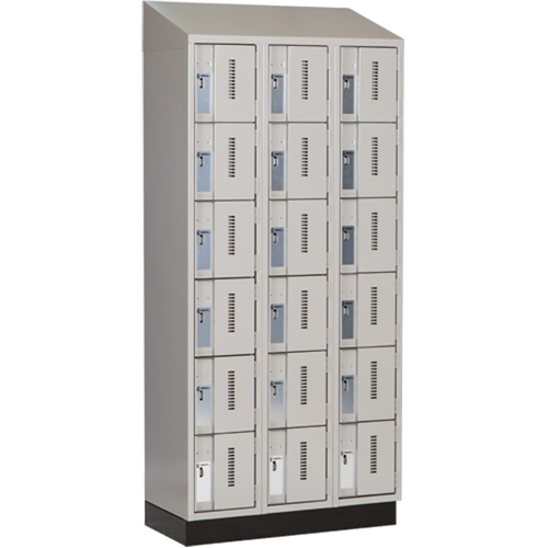 Concorde Heavy-Duty Lockers, 6 -tier, Bank of 3, 36" x 18" x 82", Steel, Grey, Welded (Assembled) The Estey Group