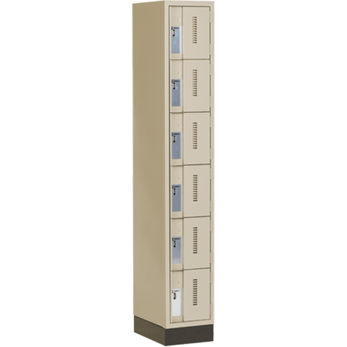 Concorde Heavy-Duty Lockers, 6 -tier, 12" x 18" x 76", Steel, Beige, Welded (Assembled) The Estey Group