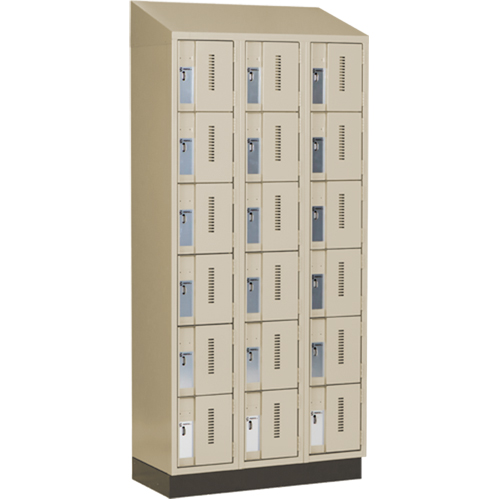Concorde Heavy-Duty Lockers, 6 -tier, Bank of 3, 36" x 18" x 82", Steel, Beige, Welded (Assembled) The Estey Group