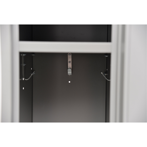 Lockers, 2 -tier, Bank of 2, 24" x 18" x 72", Steel, Grey, Rivet (Assembled) The Estey Group