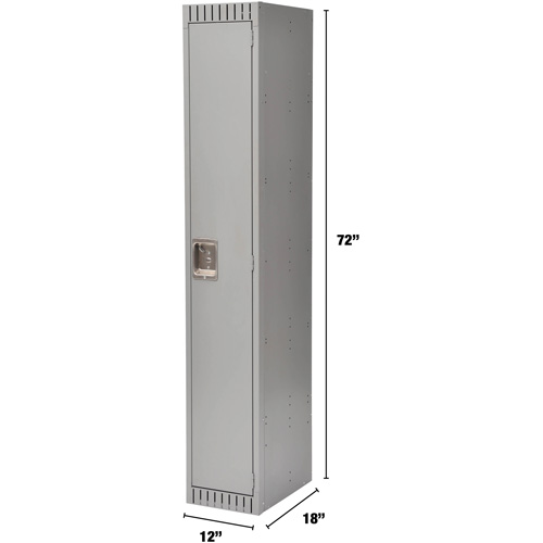 Lockers, 12" x 18" x 72", Steel, Grey, Knocked Down The Estey Group