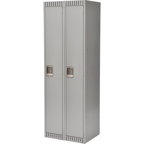 Lockers, Bank of 2, 24" x 18" x 72", Steel, Grey, Knocked Down The Estey Group
